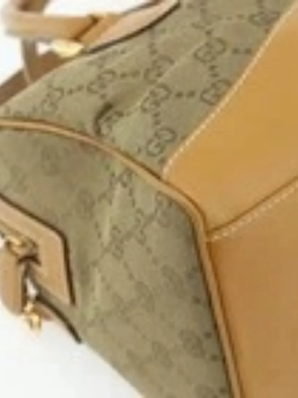 GUCCI GG Canvas Hand Bag 2way Beige Gold 000 2854 0281 Auth